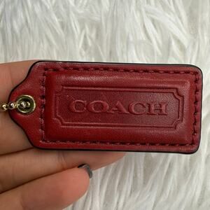 2” COACH Red Fob Bag Charm Hang tag Hangtag